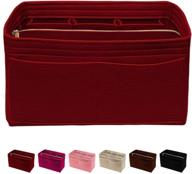 👜 efficient purse organizer insert: key chain felt bag insert for totes, lv speedy, neverfull, longchamp - red large logo