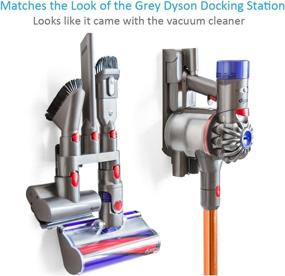 img 2 attached to 🧹 Dyson Vacuum Cleaner Attachment Holder Docking Station - Compatible with V7, V8, V10, V11 - Grey, 1 Pack