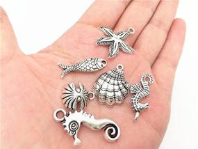 img 2 attached to Yansanido 40pcs Alloy Antique Silver Ocean Fish & Sea Creatures Charms Pendants for Bracelet and Necklace Making: A Cute Mix!