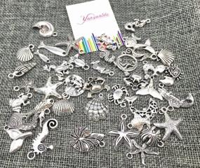 img 3 attached to Yansanido 40pcs Alloy Antique Silver Ocean Fish & Sea Creatures Charms Pendants for Bracelet and Necklace Making: A Cute Mix!