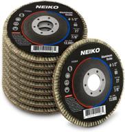 10pc neiko 11108a sanding discs with 80 grit aluminum 🪚 oxide abrasive wheel, flat type #27, 4.5''x7/8-inch flap disc for effective grinding logo