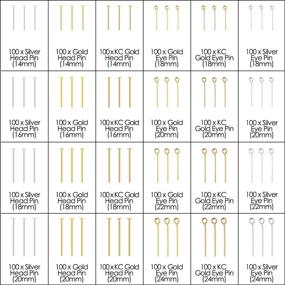 img 3 attached to 💎 2400Pcs 3 Colors Head and Eye Pins Set - Top-Quality Jewelry Making Supplies for DIY Charm Beads