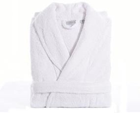 img 4 attached to 🛀 Large/XL Unisex Terry Cloth Bathrobe in White - Premium 100% Turkish Cotton by Linum Home Textiles