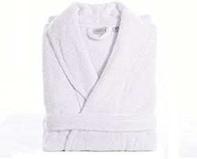 img 2 attached to 🛀 Large/XL Unisex Terry Cloth Bathrobe in White - Premium 100% Turkish Cotton by Linum Home Textiles
