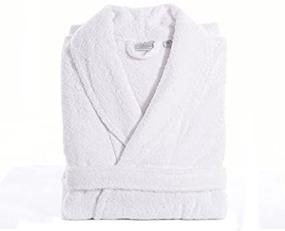 img 3 attached to 🛀 Large/XL Unisex Terry Cloth Bathrobe in White - Premium 100% Turkish Cotton by Linum Home Textiles