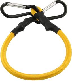 img 1 attached to 🔗 HJ Garden 2 pack of 8mmx45cm Bungee Cord with Hook - Heavy Duty Elastic Straps with Climbing Hooks - Strong Shock Cord Tie Down Set, Yellow