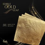 24 karat big 12 sheets - gold leaf for cooking, art, food, steak, dessert, health - genuine edible gold leaf, big size 3.93inch x 3.93inch - made with 99.99% pure gold logo