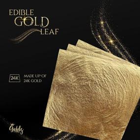 img 4 attached to 24 Karat BIG 12 Sheets - Gold Leaf for Cooking, Art, Food, Steak, Dessert, Health - Genuine Edible Gold Leaf, BIG Size 3.93inch x 3.93inch - Made with 99.99% Pure Gold