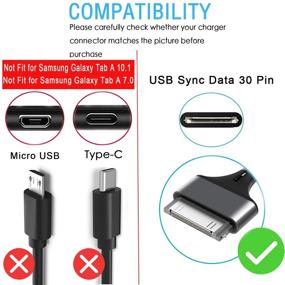 img 1 attached to 🔌 High-quality 5FT USB Charging Sync Data Cable-30-Pin Compatible with Samsung Galaxy Note 10.1 SCH-I905 SGH-T859 Adapter & Power Supply Cord