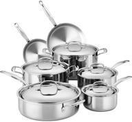 набор посуды premium legend из нержавеющей стали 3-ply - набор clad из 12 предметов multiply superstainless professional home chef grade для готовки на всех поверхностях индукции и в духовке. идеальные подарки для мужчин и женщин. логотип