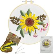 🌻 beginner-friendly cross stitch kit for adults - nuberlic stamped embroidery kit with beautiful sunflower pattern logo