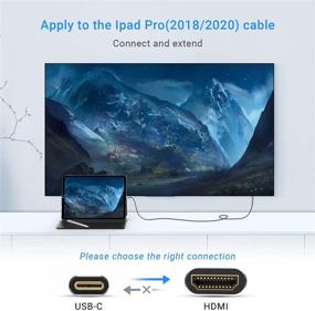 img 1 attached to 🔌 Кабель Atolla USB C длиной 6 футов с разъемом HDMI - переходник Type C к HDMI для iPad Pro, MacBook, Samsung Galaxy, Surface Pro - совместим с Thunderbolt 3.