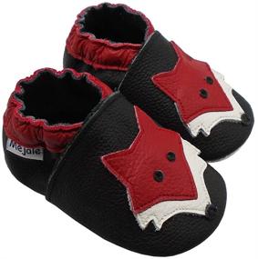 img 2 attached to 🦋 Mejale Soft Sole Leather Moccasins: Cartoon Butterfly Baby Shoes for Infants & Toddlers - Snug First Walker Slippers