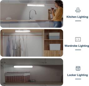 img 1 attached to USB Rechargeable Motion Sensor LED Lights - Portable Wireless Closet Lights with Magnetic Stick-On, Ideal for Wardrobe, Cupboard, Stairs, Kitchen, Bedroom - 2 Pack