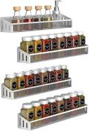 🌶️ auledio 4 pack kitchen counter-top or wall mount spice rack jars storage organizer: stylish and space-saving solution in sliver logo