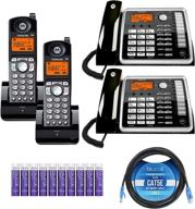 📞 motorola ml25260 2-line corded phones bundle with ml25055 cordless handsets, blucoil cat5e cable, and aaa batteries: speakerphone, caller id/call waiting - 2-pack logo