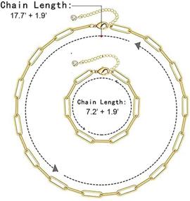 img 2 attached to 💎 CILILI 18K Gold Filled Dainty Paperclip Link Bracelet Necklace with Rhinestone Oval Charms - Stylish Jewelry Gifts for Women Adjustable - Ideal for Girls