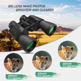 img 1 attached to BRIGENIUS 10 x 50 Binoculars: Powerful Bird Watching Gear for Outdoor Adventures, Travel, Sightseeing, Hunting, Sports, and Concerts