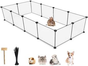 img 4 attached to 🏞️ Versatile Small Pet Playpen: Portable DIY 12-Panel Cage for Hamster, Guinea Pig, Ferret, Bunny, and More! Indoor & Outdoor Enclosure - Plastic Hamster Yard Fence (13.8 x 13.8 inches)