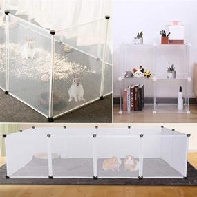 img 3 attached to 🏞️ Versatile Small Pet Playpen: Portable DIY 12-Panel Cage for Hamster, Guinea Pig, Ferret, Bunny, and More! Indoor & Outdoor Enclosure - Plastic Hamster Yard Fence (13.8 x 13.8 inches)