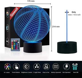 img 2 attached to 3D Illusion Basketball Lamp: 16 Color Changing Night Light for Sports Fans – Perfect Birthday Gift, Xmas Decoration with Remote Control and USB Cable