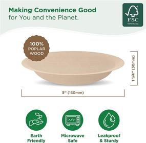 img 3 attached to 🌱 EcoBuddies Wooden Bowls Disposable Round 5 Inch - 50 pcs: Eco-Friendly, Biodegradable, Compostable Bowls for Wedding, Catering, Camping & Parties