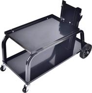 🛒 universal mig welding cart - convenient rolling welding cart with wheels for tig mig welders, supports up to 110 lbs capacity, sleek black design logo