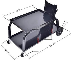 img 2 attached to 🛒 Universal MIG Welding Cart - Convenient Rolling Welding Cart with Wheels for TIG MIG Welders, Supports up to 110 lbs Capacity, Sleek Black Design