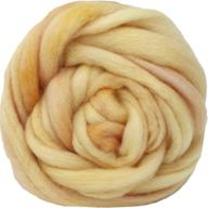 🧶 wool roving hand dyed: super soft bfl combed top for easy hand spinning - ideal for felting, weaving, wall hangings. peach tone, 1 ounce. logo