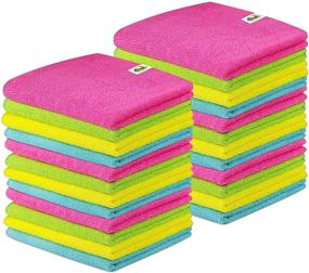 img 4 attached to 🧽 SCRUBIT 24 Pack Microfiber Cleaning Cloth - Lint Free & Streak Free Towels for House, Cars, Kitchen and Screens - Highly Absorbent & Soft Wash Cloths (12 x 16)