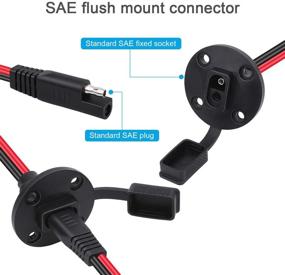 img 3 attached to 🔌 Dongge 1.1 FT SAE розетка для электропитания боковой порт 12awg кабель повышенной надежности - поддерживает 30A большой ток - идеально подходит для соединения солнечной панели, автомобильного аккумулятора и другого оборудования - комплект из 2 шт.