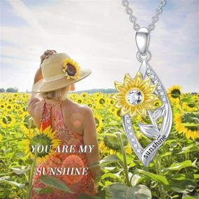 img 3 attached to SHUSUKUE Sunflower Necklace Sterling Sunshine