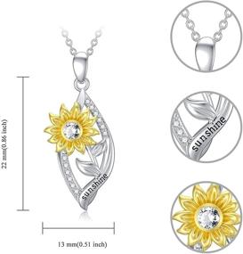 img 1 attached to SHUSUKUE Sunflower Necklace Sterling Sunshine