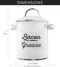 img 2 attached to 🐖 AuldHome White Enamelware Grease Container: Farmhouse Style Bacon Grease Can with Strainer – Keto-Friendly Solution