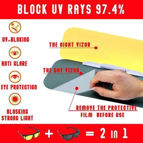 img 2 attached to 🌞 Enhanced Car Sun Visor Extender: Anti Glare Blocker with HD Day-Night Tinted Lens Shield for Windshield Glare and Sun Protection