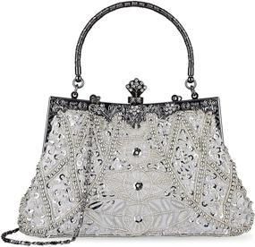 img 4 attached to 👝 Элегантные винтажные бисерные клатчи для женщин от KISSCHIC: идеальные вечерние сумочки для свадебных вечеринок