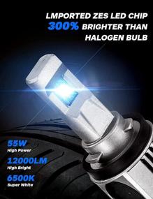img 1 attached to 🔆 NOVSIGHT H11/H8/H9 LED Headlight Bulbs, 12000 Lumens 1:1 Size Design Low Beam Headlights Conversion Kits, 55W 6500K Cool White, Quick & Easy Halogen Replacement