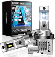 🔆 novsight h11/h8/h9 led headlight bulbs, 12000 lumens 1:1 size design low beam headlights conversion kits, 55w 6500k cool white, quick & easy halogen replacement logo