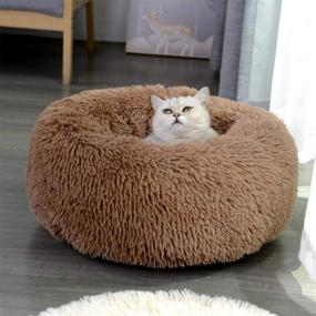 img 3 attached to 🍩 BAROMGA Plush Donut Dog Bed: Cozy, Washable Cushion for Deep Sleep - Cat & Dog Cuddler Pillow