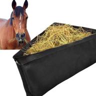 🐴 asooll large capacity hay feed bag with mesh bottom and snaps for horse trailer stall - black логотип