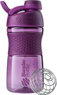 🍇 sportmixer twist cap plum blender bottle - 20-ounce tritan grip shaker bottle logo