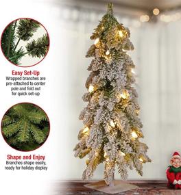 img 1 attached to 🌲 National Tree Company Pre-Lit 2-Foot Snowy Downswept Christmas Tree - Green with White Lights and Stand