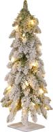 🌲 national tree company pre-lit 2-foot snowy downswept christmas tree - green with white lights and stand logo