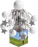 🏌️ оптимизировано для seo: творческий центрподобный декоративный элемент для гольфа с мини-каскадом и основанием, в тематике спортивного фаната, белого цвета. logo