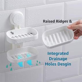 img 1 attached to 🧼 LeverLoc Double Layer Soap Dish: Wall Mounted, Waterproof, No-Drilling, Self-Draining Soap Holder for Shower or Kitchen
