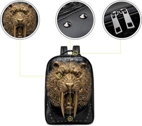 img 2 attached to 🎒 MIOZUKI Leather College Backpack with Exquisitely Carved 3D Patterns - Perfect for Halloween (S1, Black+)