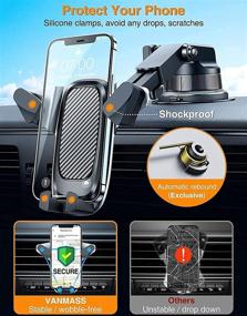 img 3 attached to 🚗 VANMASS Gravity Car Phone Mount: Auto Clamping Handsfree Holder for iPhone 13/12/11 Pro Max, Galaxy S21/S20, and Note 20 - Universal Dash, Windshield, and Vent Compatibility