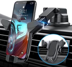 img 4 attached to 🚗 VANMASS Gravity Car Phone Mount: Auto Clamping Handsfree Holder for iPhone 13/12/11 Pro Max, Galaxy S21/S20, and Note 20 - Universal Dash, Windshield, and Vent Compatibility