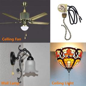 img 2 attached to 💡 2 Pack ZE-109 Fan-Light Switch & Pull Chain: Reliable Electrical Switch for Fan & Light, Antique Brass Pull Chain Included