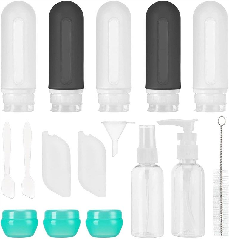refillable containers toiletries accessories conditioner 로고